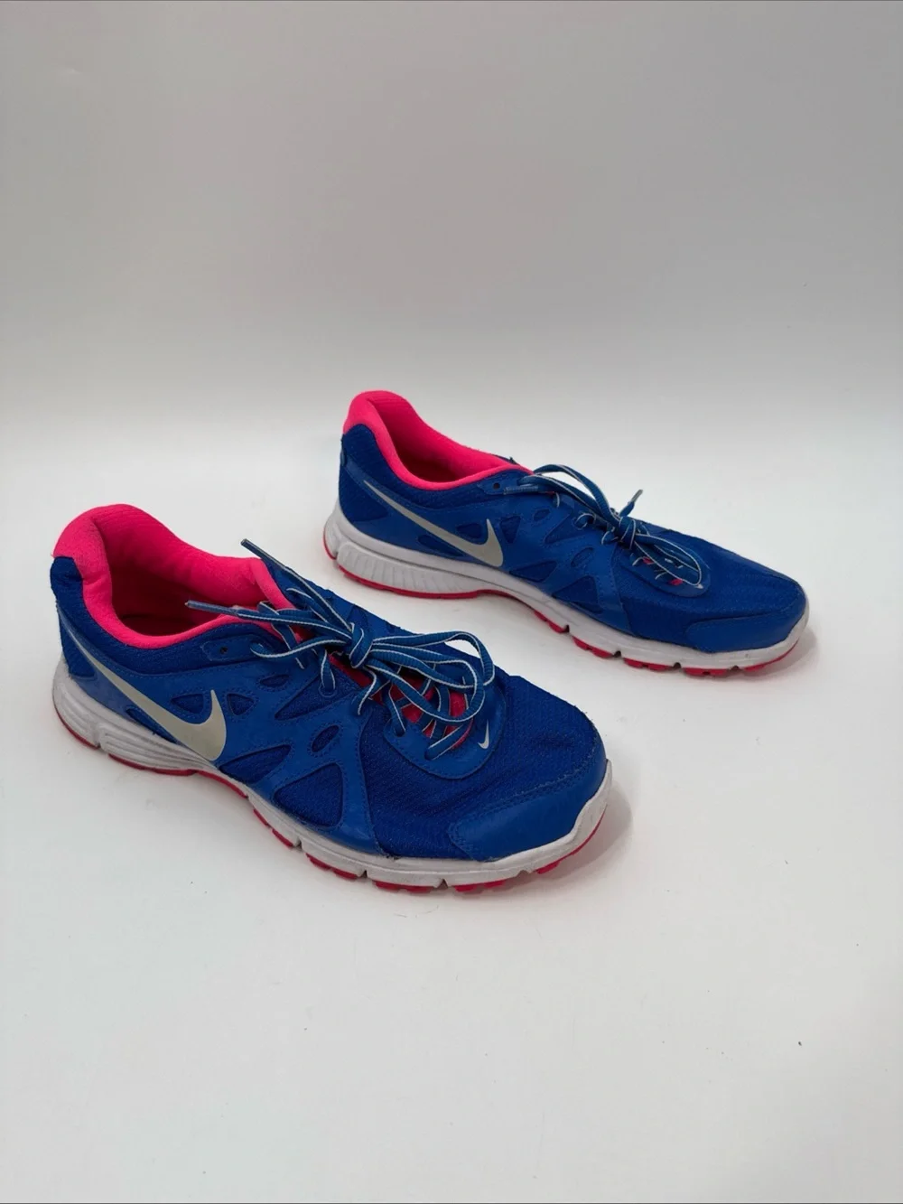 Nike Blue and Pink Women's Athletic Running Shoes